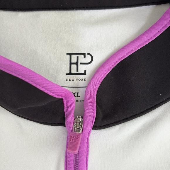 EP New York (EPNY) Ladies Long Sleeve Golf Pullover in Black/Purple/White - Picture 3 of 5